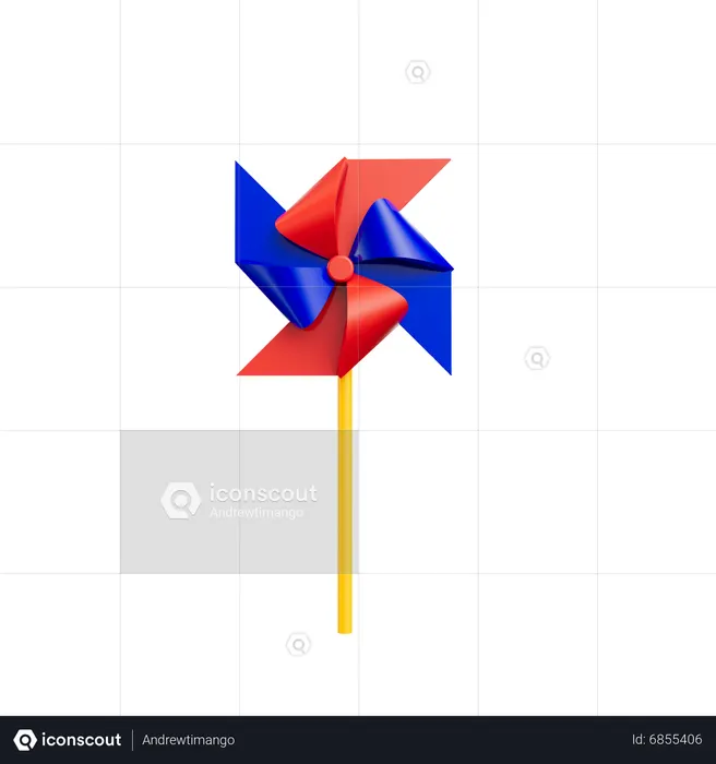Memorial Paper Pinwheel  3D Icon