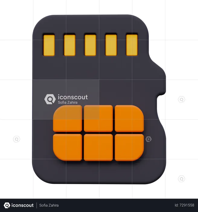 Memory Card  3D Icon