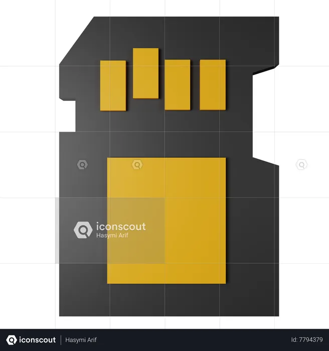 Memory Card  3D Icon