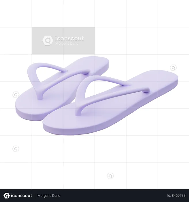 Men Flipflops  3D Icon
