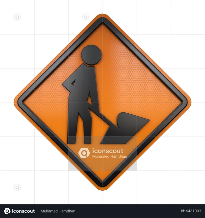 Men Working Sign  3D Icon