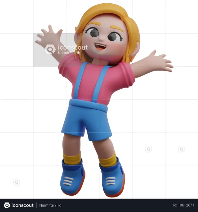Menina pulando  3D Icon