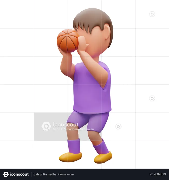 Menino atirando bola  3D Icon