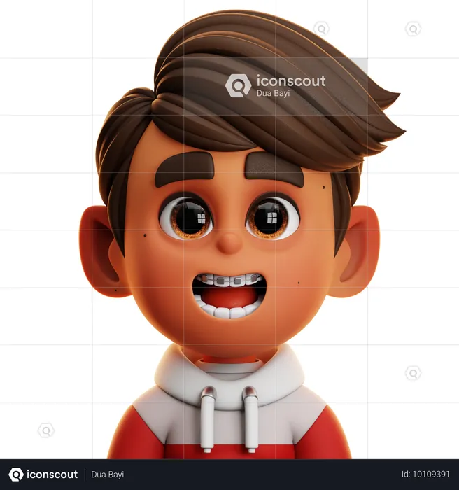 Menino com aparelho  3D Icon