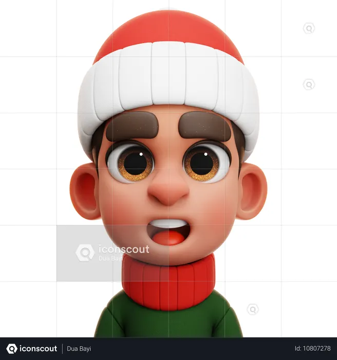 MENINO COM CAMISOLA VERMELHA E VERDE  3D Icon