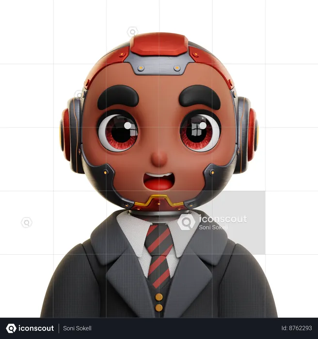 Menino humanóide de terno  3D Icon