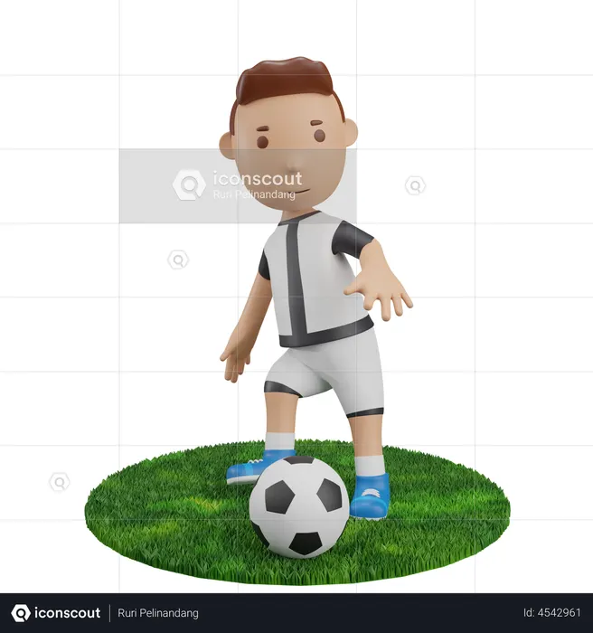 Menino passando futebol  3D Icon