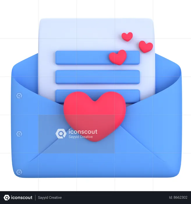 Mensagem de amor  3D Icon