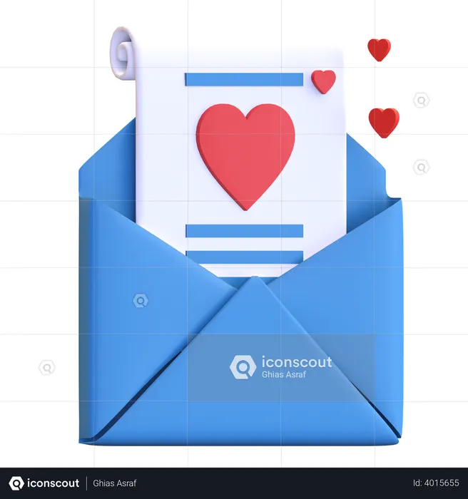 Mensagem de amor  3D Icon
