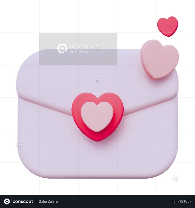 Mensagem de amor  3D Icon