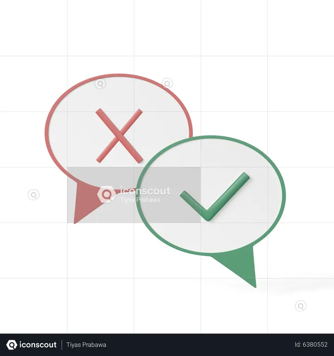 Mensagem de aprovação e rejeição  3D Icon