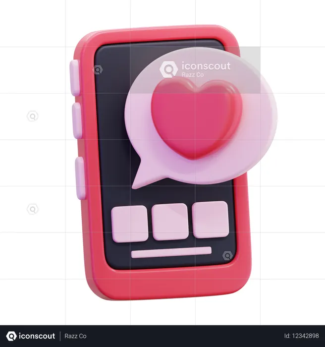 Mensagem de bate-papo de amor  3D Icon
