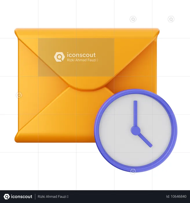 Mensagem de correio de relógio  3D Icon