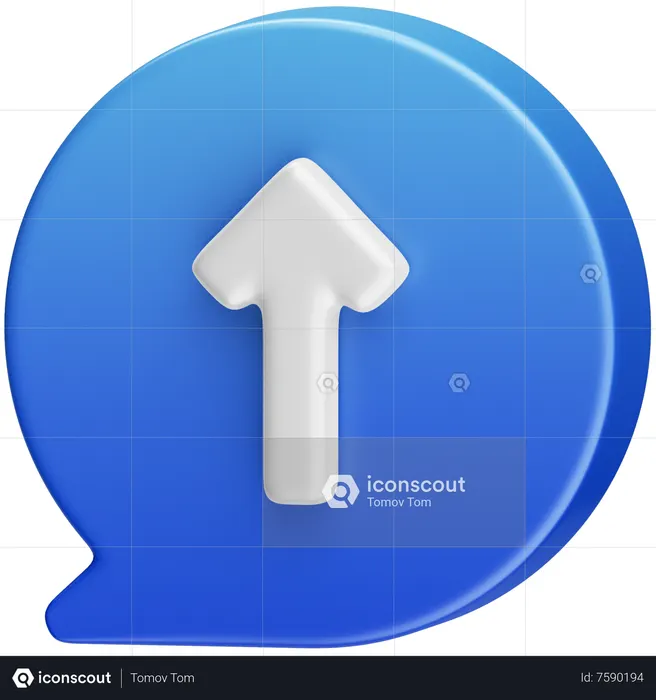 Mensagem de seta para cima  3D Icon