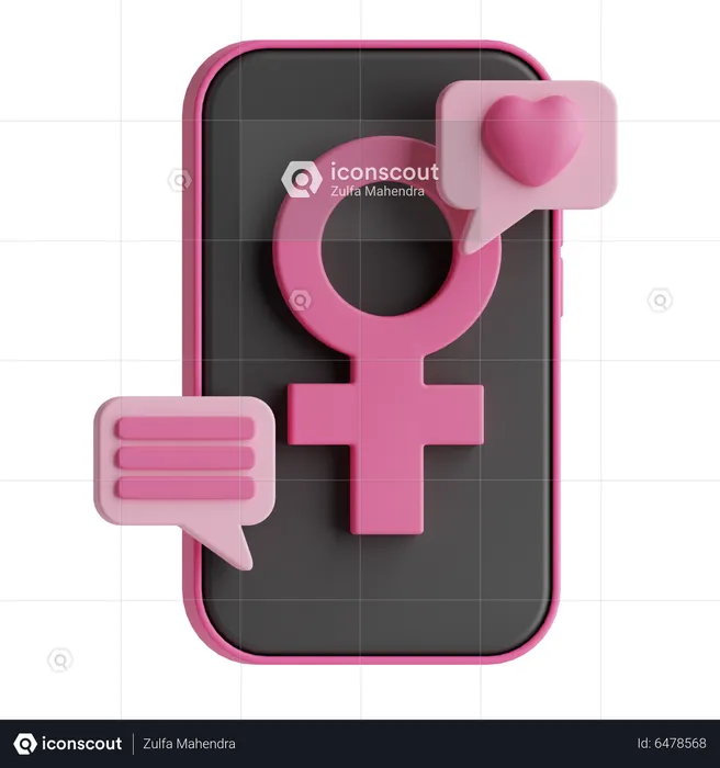 Mensagem do dia da mulher  3D Icon