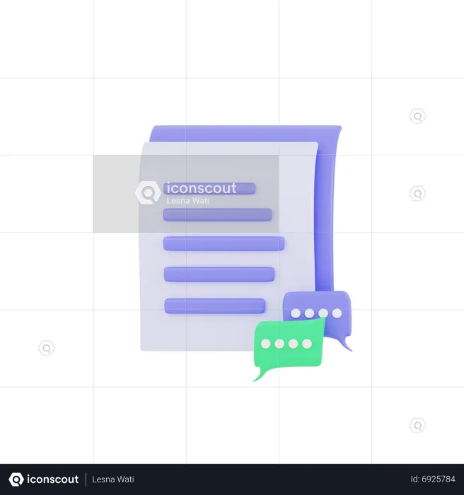 Documento de mensagem  3D Icon