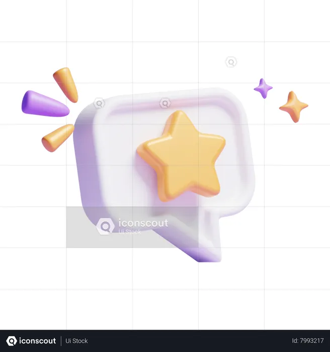 Mensagem estrela  3D Icon