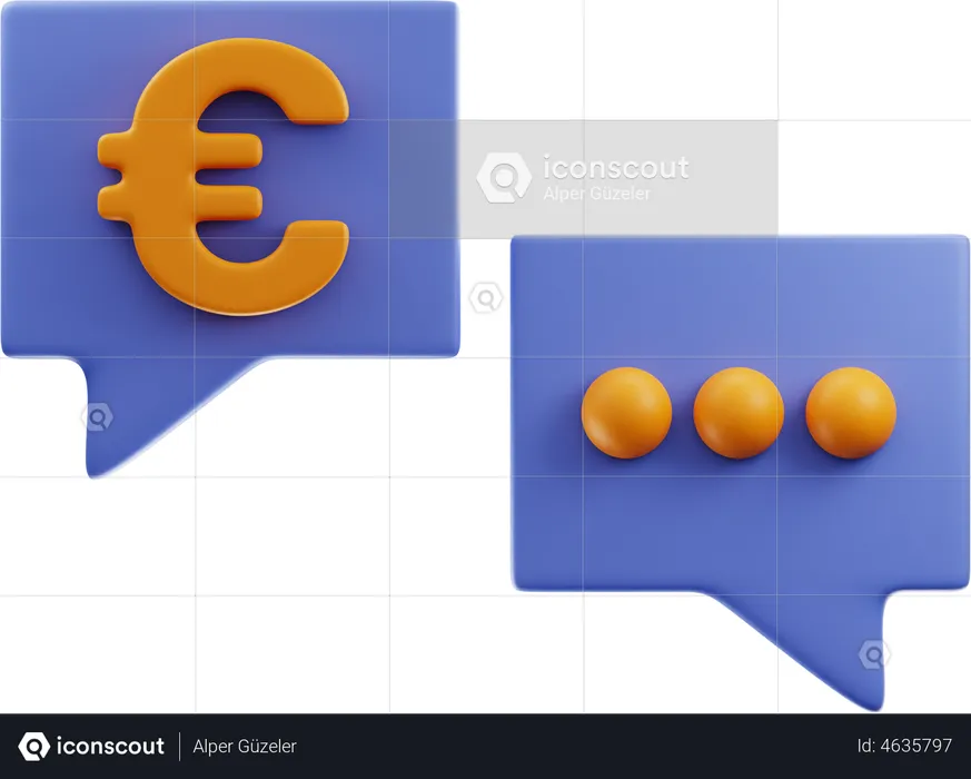 Mensagem em euros  3D Illustration