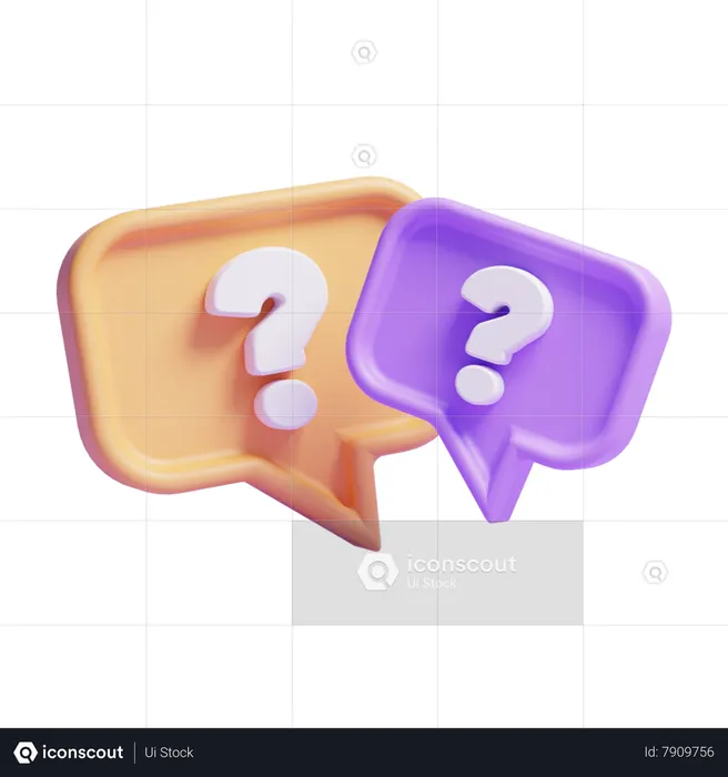 Mensagem de perguntas frequentes  3D Icon