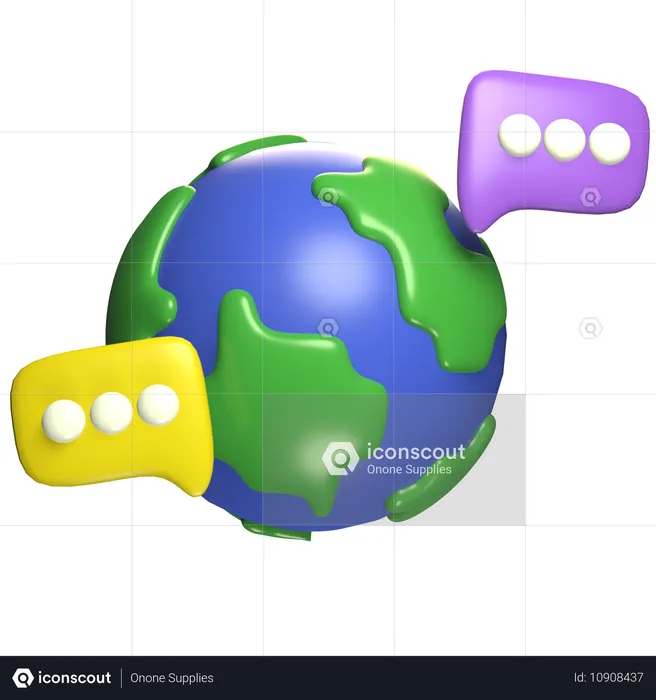 Mensagem global  3D Icon