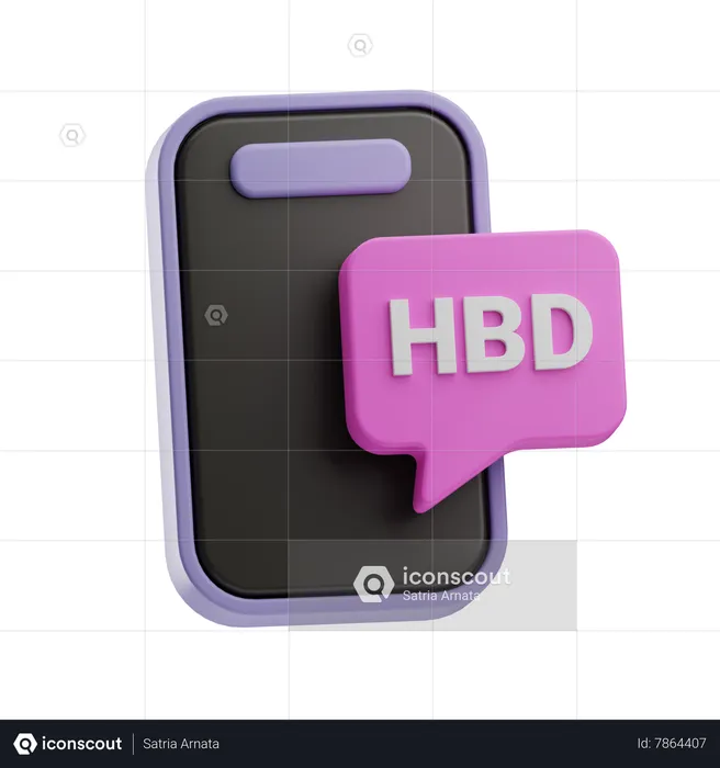 Mensagem hbd  3D Icon