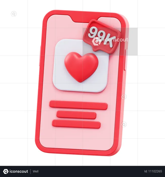 Mensagens de notificação social  3D Icon