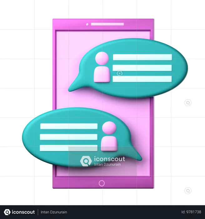 Mensagens on-line  3D Icon