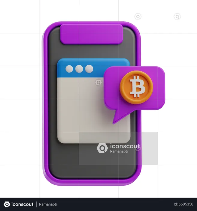 Mensaje bitcoin  3D Icon