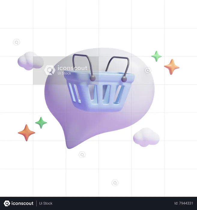 Mensaje de compras  3D Icon