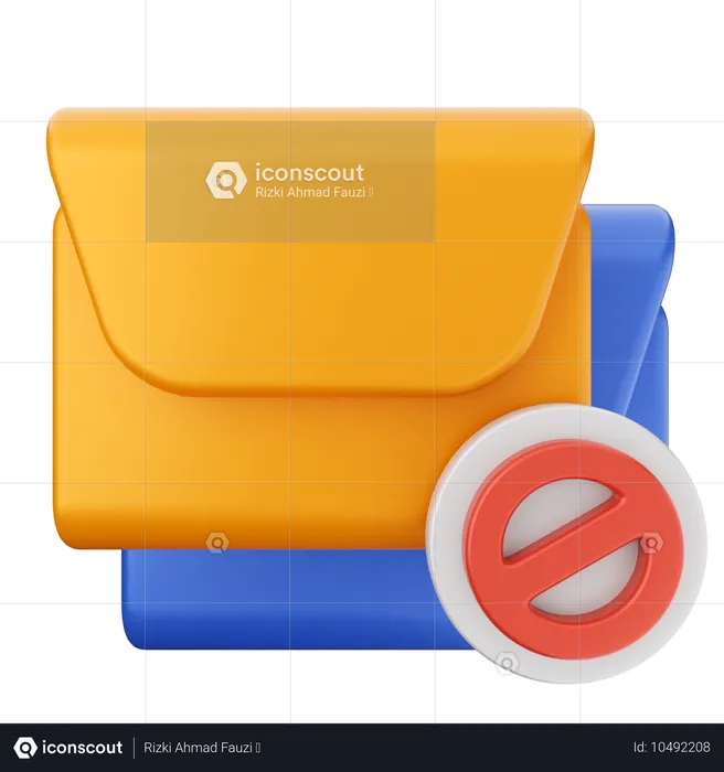 Bloquear mensaje de correo  3D Icon