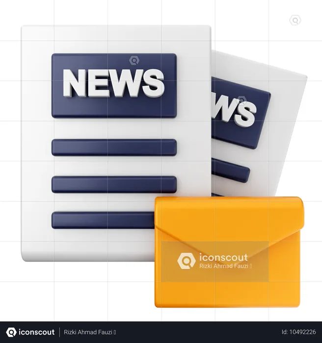 Mensaje de correo electrónico de noticias  3D Icon