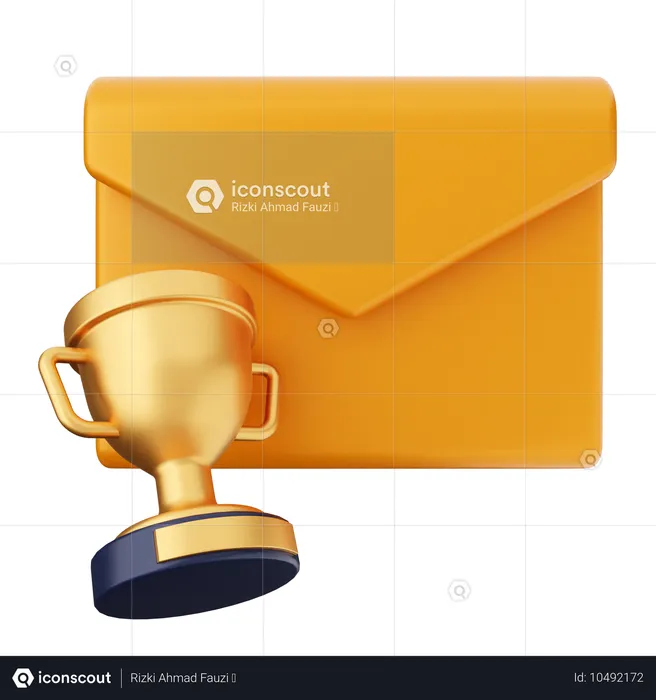 Mensaje de correo de trofeo  3D Icon