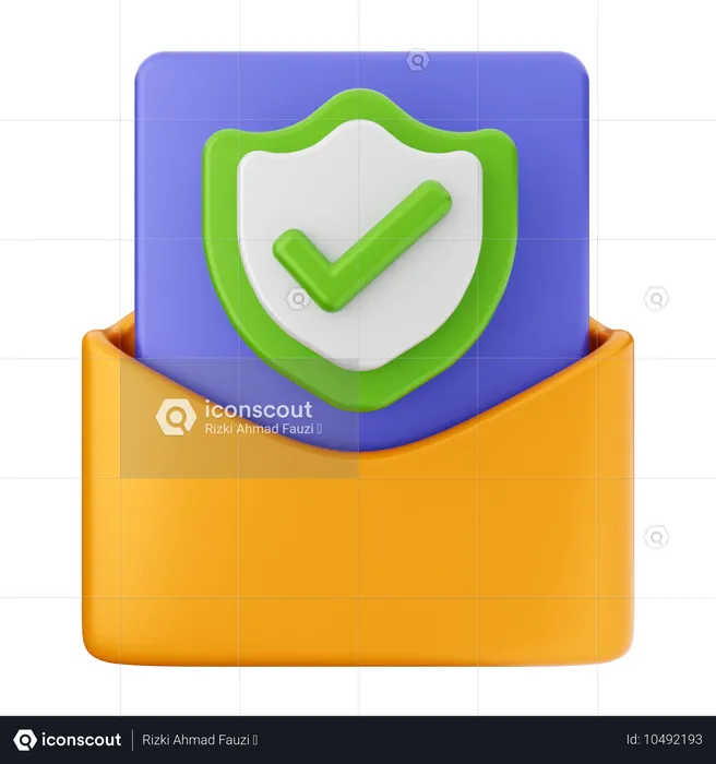 Mensaje de correo de escudo  3D Icon