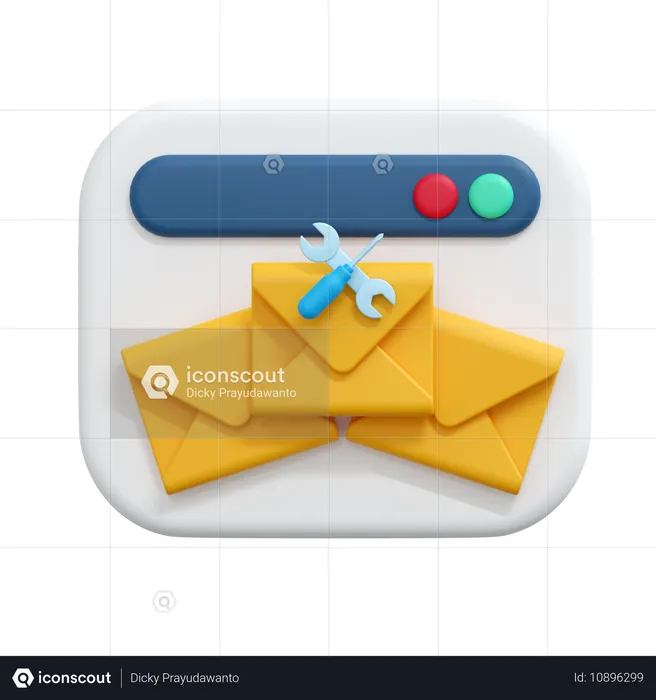 Mensaje de correo de reparación  3D Icon