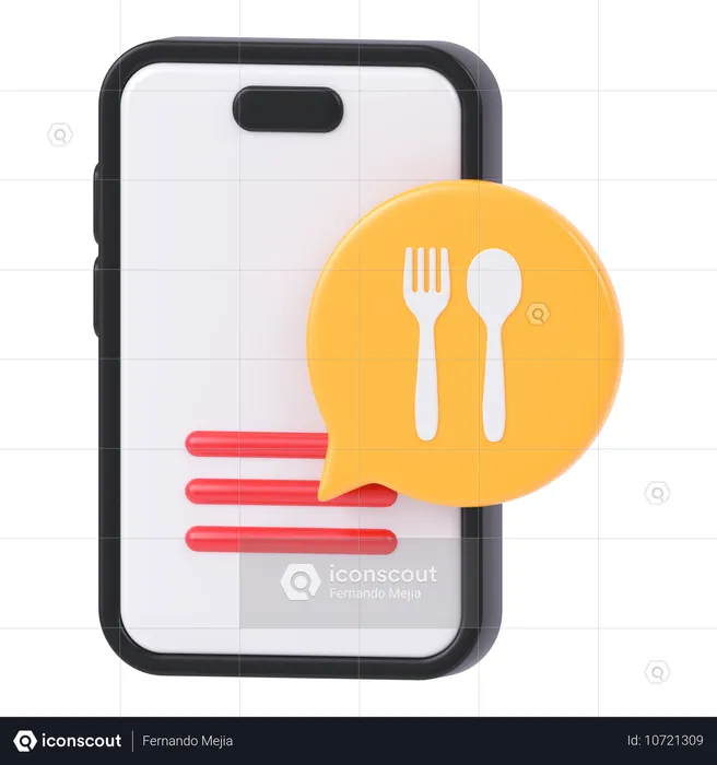 Mensaje de entrega de comida  3D Icon