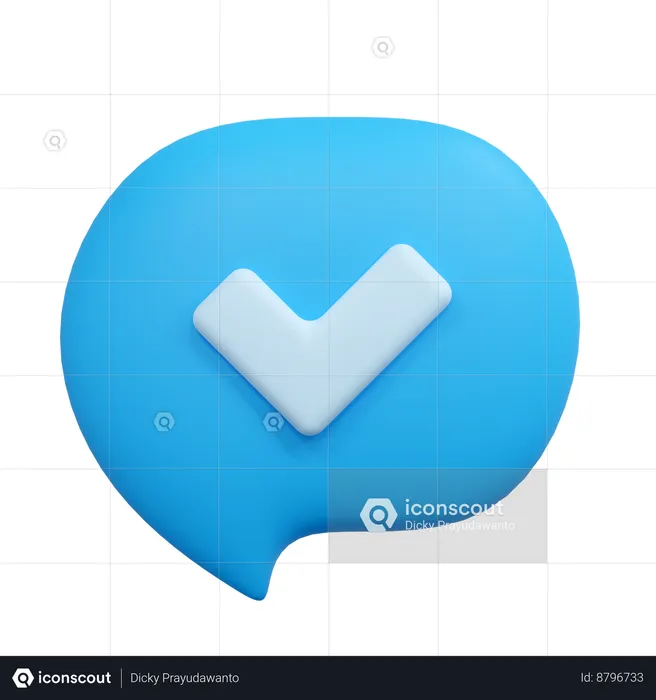 Mensaje de marca de verificación  3D Icon