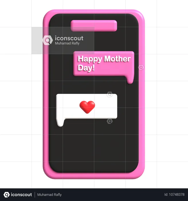 Mensaje de feliz día de la madre  3D Icon