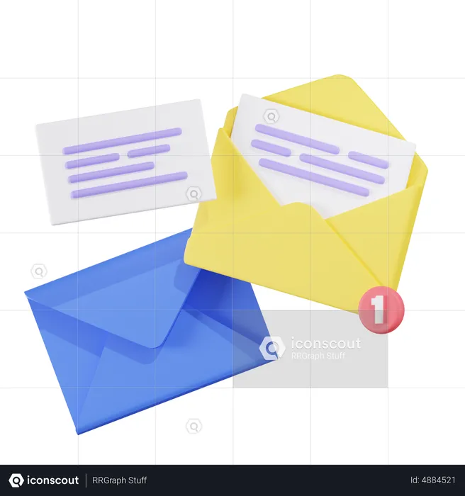 Notificación de mensajes  3D Icon