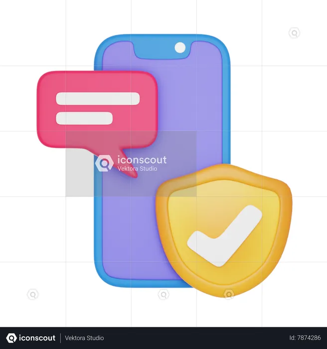 Seguridad de mensajes  3D Icon