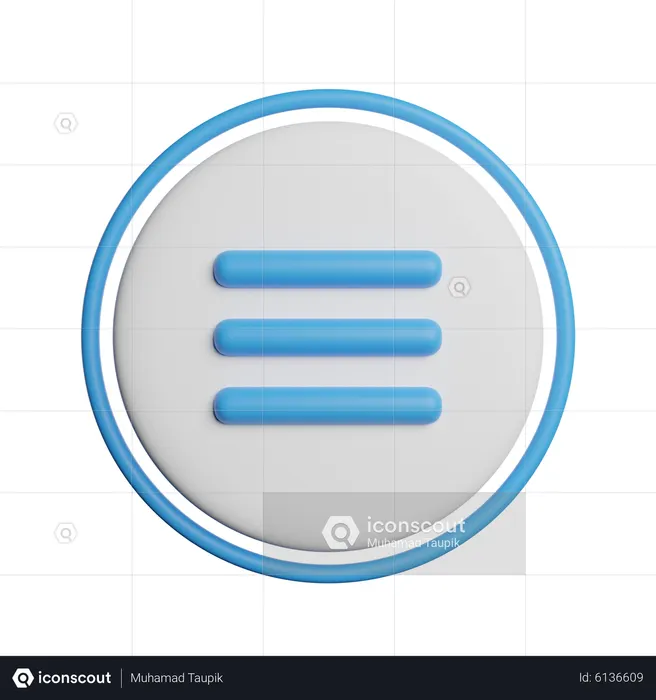 Menu Bar 3D Icon download in PNG, OBJ or Blend format