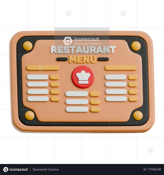 Menu Board  3D Icon