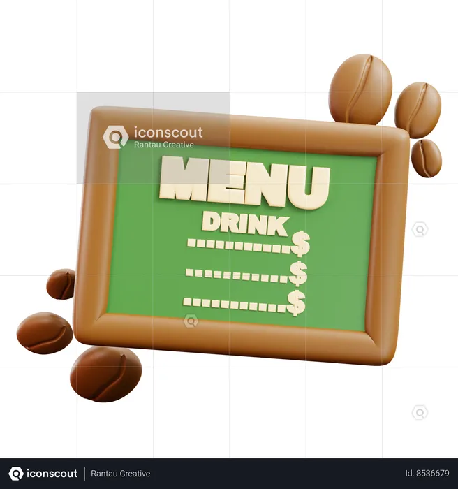 Menú de café  3D Icon