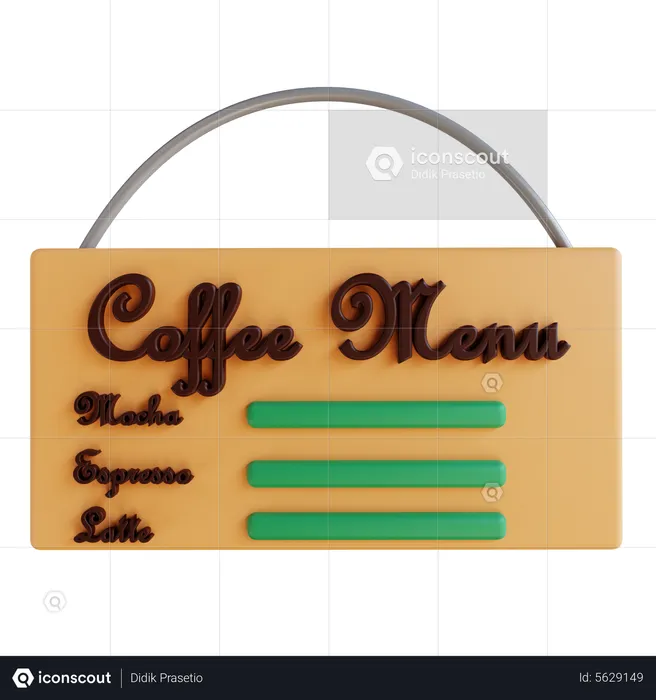 Cardápio de café  3D Icon