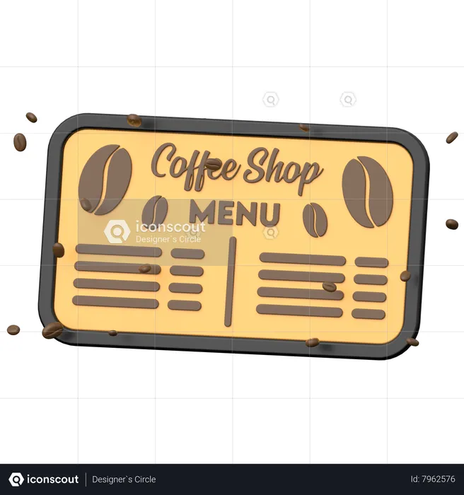 Cardápio de café  3D Icon