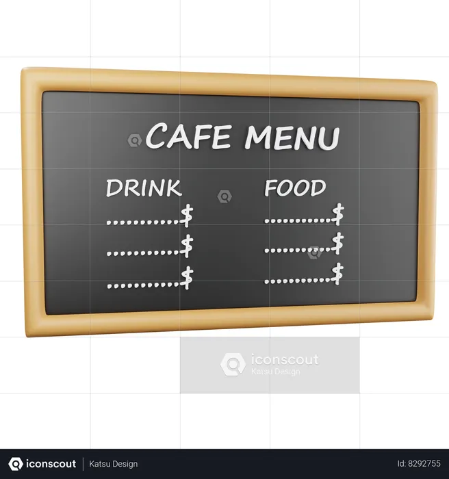 Visualización del menú de la cafetería  3D Icon