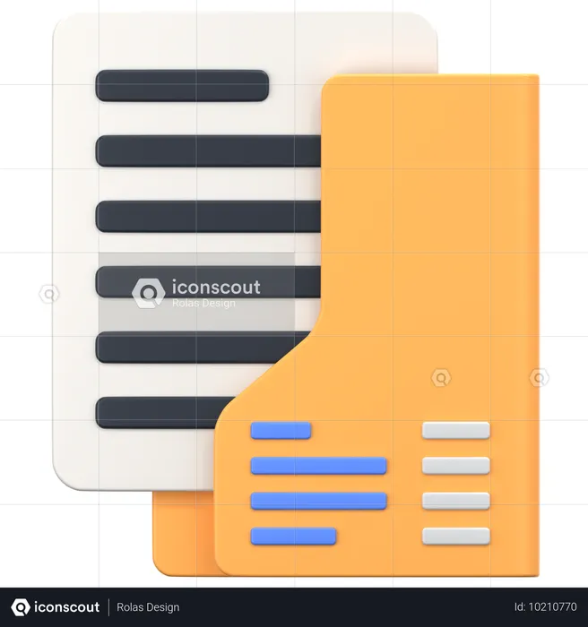 Menu Folder With List Sign  3D Icon