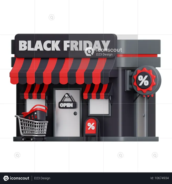Mercado del viernes negro  3D Icon