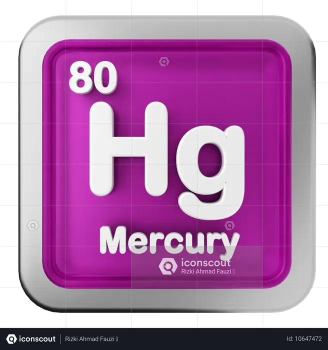 Mercury Periodic Table  3D Icon