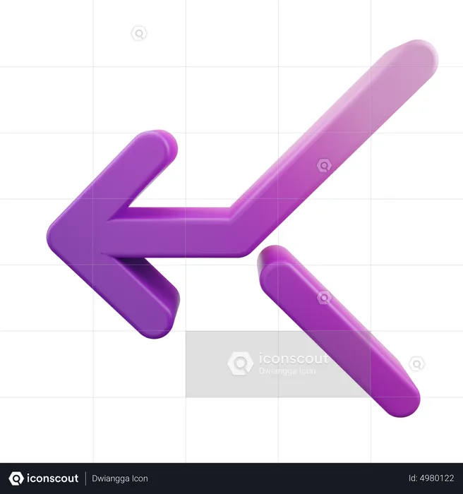 Merge Left Arrow  3D Icon