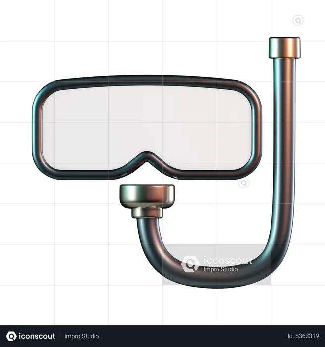 Mergulho com snorkel  3D Icon